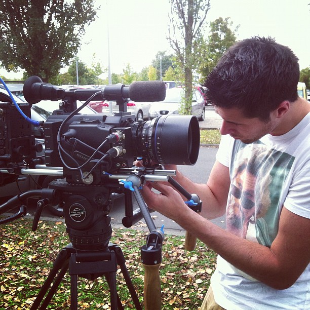 My mate Jorge is rigging the Sony F3 for some shoulder cam shots. #siemens