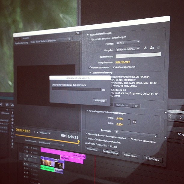Rendering 4K H264 film of my film for YouTube. Used @filmconvert the first time. Great software which emulates film stock.