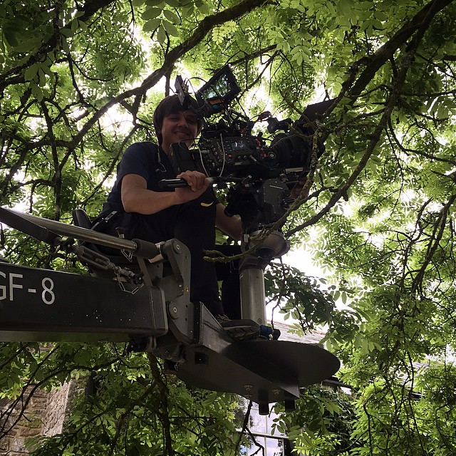 My 2nd Assistant Camera Lukas Wanderer on the #GFM crane today. He's part of my team on all feature films I've done so far. One of the veterans. One you can trust. One who is doing an outstanding job. One you would like to have on board when it's going serious. He saved me when he noticed that one of our RED cameras recorded only 3 seconds of footage each take on my first feature film. He always has an eye on battery status, cards, lenses, filters, equipment. Now he handles three cameras on our current project. 2x #ARRI Alexa Plus cameras and one #R3D Epic Dragon camera. Lukas, thank you for everything!! #setlife #featurefilm #onset #nofilter