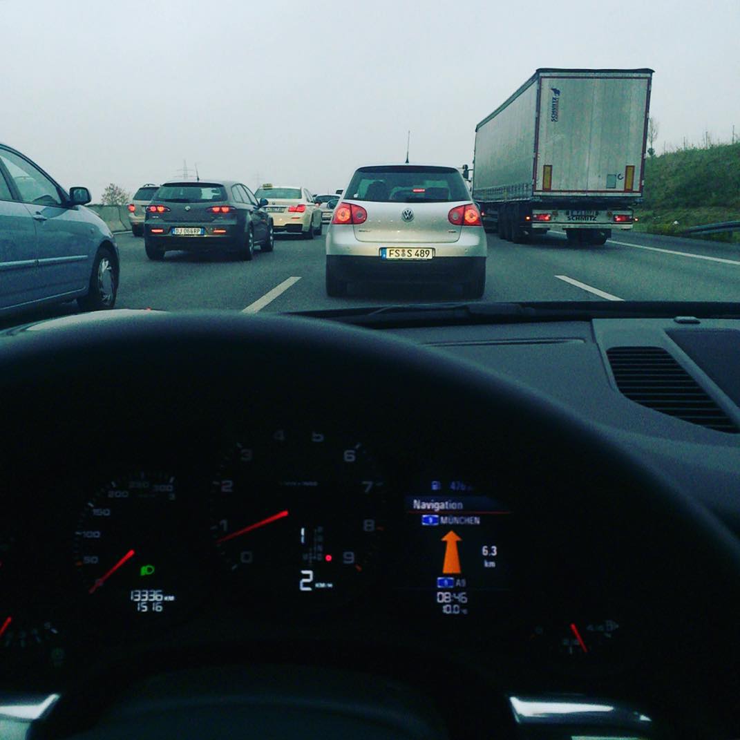 My point of view for the last three days. Traffic jam galore. Heading to Bavaria Film for Final Color Grading of a feature film I was part of. #setlife #featurefilm